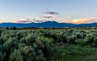 Photo of the High Desert at Dusk near the Rio Grande on One of the Best Taos Hiking Trails.
