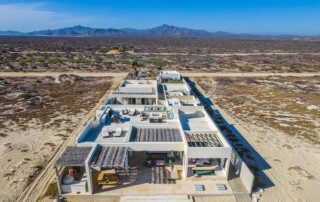 A photo from high above a magnificent East Cape Baja property called the Casa de la Playa.