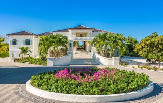 The front of the Beach House on Turks and Caicos.